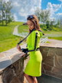 Damen-Kapuzenpullover VSB neongrün