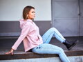 Damen Sweatshirt mit Kapuze VSB-SANDRA puder-rosa