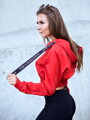 Kurzes Crop-Top Sweatshirt VSB LEA rot