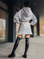 Langes Oversize-Sweatshirt mit Tasche VSB WELLA grau