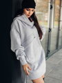 Langes Oversize-Sweatshirt mit Tasche VSB WELLA grau