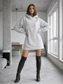 Langes Oversize-Sweatshirt mit Tasche VSB WELLA grau
