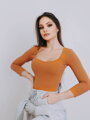 T-Shirt mit Ausschnitt HELA VS-DT1906 camel