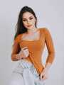 T-Shirt mit Ausschnitt HELA VS-DT1906 camel