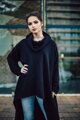 Luxuriöser langer Poncho von VSB für Damen