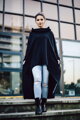 Luxuriöser langer Poncho von VSB für Damen