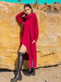 Luxuriöser Damenponcho VSB Collection LONG Burgun