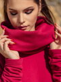 Luxuriöser Damenponcho VSB Collection LONG Burgun