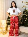 Weihnachts-VSB-Damenpyjama rot