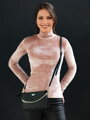 Damen Rollkragenpullover VSB22 VELUR puderrosa