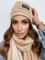 Luxuriöses VSB Sweat-Set Schal + Mütze Nude