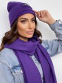 Luxuriöses VSB Sweat-Set Schal + Mütze Lila