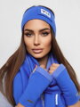 VSB Sweat-Set Schal + Stirnband + Handschuhe Blau