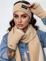  VSB Set Schal + Stirnband+ Handschuhe beige