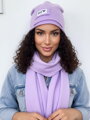 Luxuriöses VSB Sweat-Set Schal + Mütze, Lila