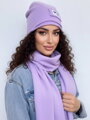 Luxuriöses VSB Sweat-Set Schal + Mütze, Lila