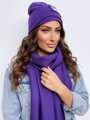 Luxuriöses VSB Sweat-Set Schal + Mütze Lila