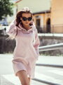 Sweatshirt Kleid / längeres Sweatshirt VSB-Sophii rosa