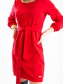 Damen Kleid mit Gürtel VSB  rot