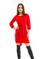 Damen Kleid mit Gürtel VSB  rot