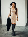 Damen-VSB-Kleid mit Ausschnitt HELA beige