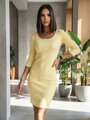 Damenkleid mit Ausschnitt VSB HELA gelb