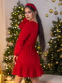 A-Linien-Samtkleid VSB VELVET RED