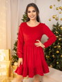 A-Linien-Samtkleid VSB VELVET RED