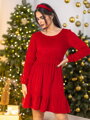 A-Linien-Samtkleid VSB VELVET RED