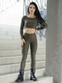 Formende Sportleggings VSB Silhouette NEWSKIN khaki