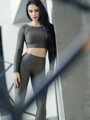 Croptop Langarm VSB NEWSKIN khakibraun