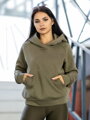 Bequemer Damen Hoodie VSB SIDESKIN khaki