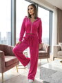 Damen VSB NORA Velours-Set in HOT PINK