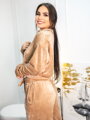 Dámska crop-top velúrová VSB NORA mikina beige