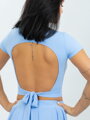 Blaues Crop-Top für Damen von VSB TALIA