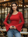 Damen rotes elegantes T-Shirt VSB DORA
