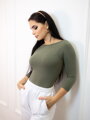 Damski t-shirt VSB MILA w kolorze oliwkowym
