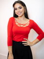 VERSABE Langärmliges Damen T-Shirt Tea VS-DT1903 rot