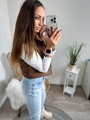 Damen-Crop-Top-Weste chocco