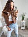 Damen-Crop-Top-Weste chocco