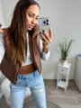 Damen-Crop-Top-Weste chocco