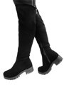 Damen Lederstiefel über den Knien BARSA schwarz matt