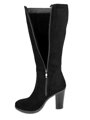 Damen Lederstiefel mit Absatz Ema 08 schwarz matt