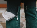 Damen Leder Overknee Stiefel BARSA smaragd matt