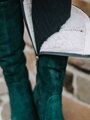 Damenstiefel aus echtem gebürstetem Leder EMA 08 Smaragd