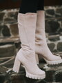 Damen Winterstiefel aus gebürstetem Leder LOTTA creme