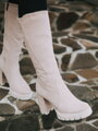 Damen Winterstiefel aus gebürstetem Leder LOTTA creme