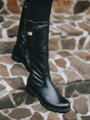 Schwarze Damenstiefel aus echtem Leder MARINA