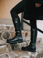 Schwarze Damenstiefel aus echtem Leder MARINA