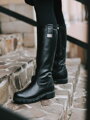 Schwarze Damenstiefel aus echtem Leder MARINA